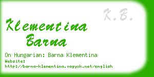 klementina barna business card